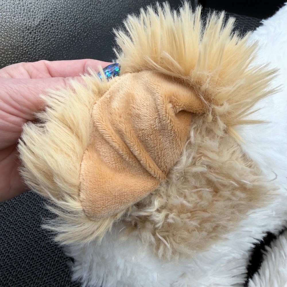 FAO Schwarz Plush Puppy Dog White Tan Floppy Ears Weighted Stuffed Animal 924 - Picture 10 of 13